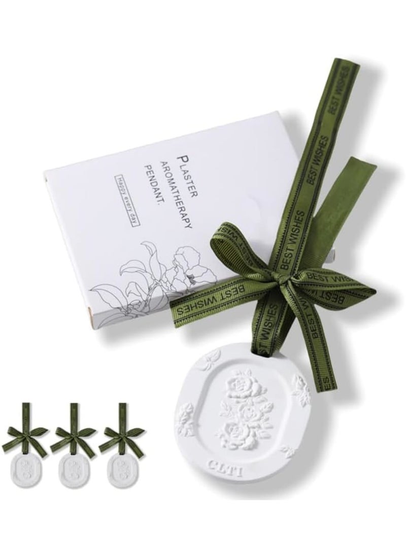 SYOSI 3pcs Porcelain Essential Oil Diffuser Set with Gardenia Scent, Non-Electric and Battery-Free, Ideal for Armoire, Car, Bathroom, Improves Sleep and Relieves Stress, Perfect for Home and Travel Use - Image 1