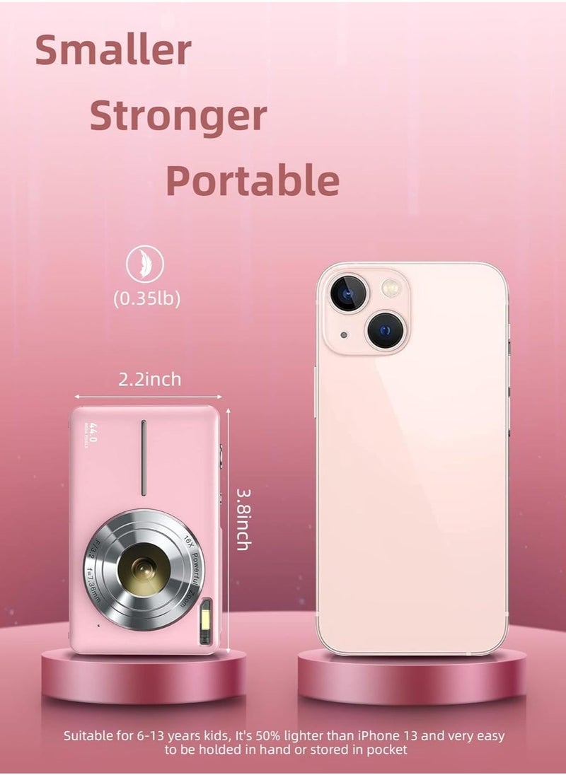 Generic Kids Digital Camera 1080P 44MP Digital Cameras for Photography, Digital Point and Shoot Camera for Kids with 16X Zoom, Fill Light, Anti-Shake, Compact Small Travel Camera for Boys Girls Teens Gift  - Image 5