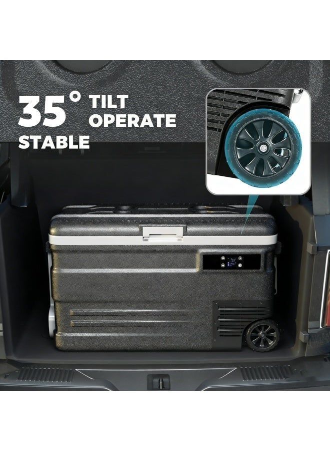 كروني ثلاجة/فريزر سيارة محمولة من كروني سعة 45 لترًا -20 درجة مئوية، مزودة بمصدر طاقة مزدوج 12 فولت/24 فولت تيار مستمر و100-240 فولت تيار متردد، مع عجلات ومقبض ولوحة LED وحماية للبطارية، لتبريد الطعام، مناسبة للسيارات والشاحنات والمركبات الترفيهية والمنازل والسفر والتخييم. - Image 5