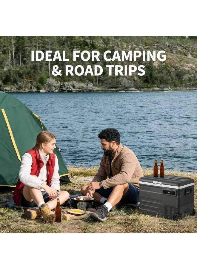 كروني ثلاجة/فريزر سيارة محمولة من كروني سعة 45 لترًا -20 درجة مئوية، مزودة بمصدر طاقة مزدوج 12 فولت/24 فولت تيار مستمر و100-240 فولت تيار متردد، مع عجلات ومقبض ولوحة LED وحماية للبطارية، لتبريد الطعام، مناسبة للسيارات والشاحنات والمركبات الترفيهية والمنازل والسفر والتخييم. - Image 4