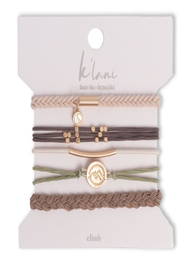 K'lani K’lani Hair Tie Bracelets for Women - Elastic Hair Bands That Double as Stylish Jewelry, Strong Hold Ponytail Holders - Gift for Birthdays, Mother’s Day & Graduation | Climb - Small - Image 1