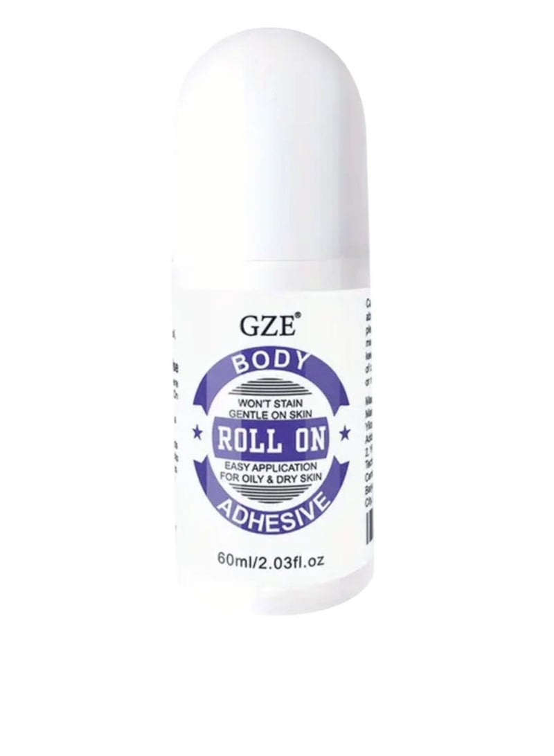 GZE Liquid Roll on Anti-Slip Glue, Roll on Body Adhesive, Invisible Low Collar Strap Fixing Tapes, Clear Tape Adhesive for Clothes & Skin, Sweat Proof & Easily Washable, for Sock, Dresses  - Image 1