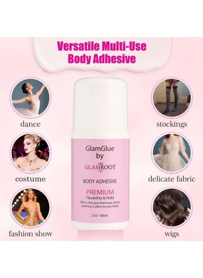 Glamroot Liquid Roll on Anti-Slip Glue, Roll on Body Adhesive, Invisible Low Collar Strap Fixing Tapes, Clear Tape Adhesive for Clothes & Skin, Sweat Proof & Easily Washable, for Sock, Dresses - Image 4