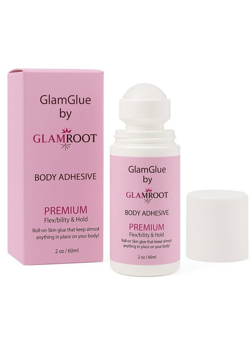 Glamroot Liquid Roll on Anti-Slip Glue, Roll on Body Adhesive, Invisible Low Collar Strap Fixing Tapes, Clear Tape Adhesive for Clothes & Skin, Sweat Proof & Easily Washable, for Sock, Dresses - Image 1