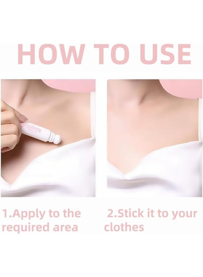 3 Piece Liquid Roll on Anti-Slip Glue Roll on Body Adhesive, Invisible Low Collar Strap Fixing Tapes, Clear Tape Adhesive for Clothes & Skin, Sweat Proof & Easily Washable, for Sock, Dresses - Image 5