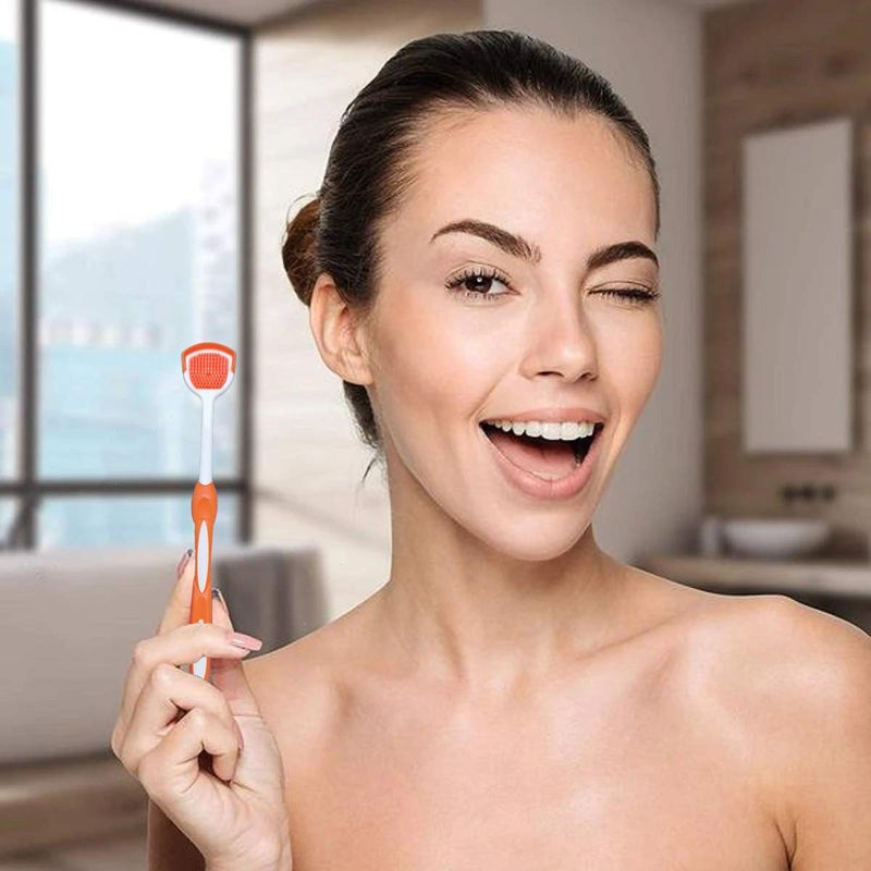MR LION Tongue Brush, Tongue Scraper, Tongue Cleaner, Tongue Scraper Brush, Tongue Cleaner Brush, Tongue Brushes Helps Fight Bad Breath, 3 Tongue Scrapers, 3 Pack (Blue & Orange & Red) - Image 4