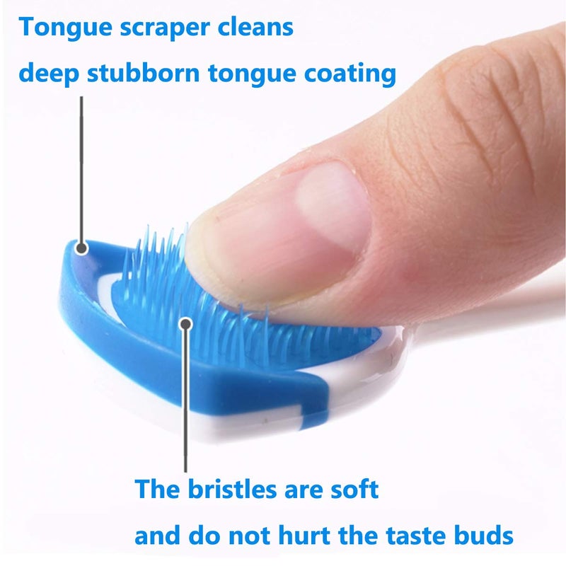 MR LION Tongue Brush, Tongue Scraper, Tongue Cleaner, Tongue Scraper Brush, Tongue Cleaner Brush, Tongue Brushes Helps Fight Bad Breath, 3 Tongue Scrapers, 3 Pack (Blue & Orange & Red) - Image 2