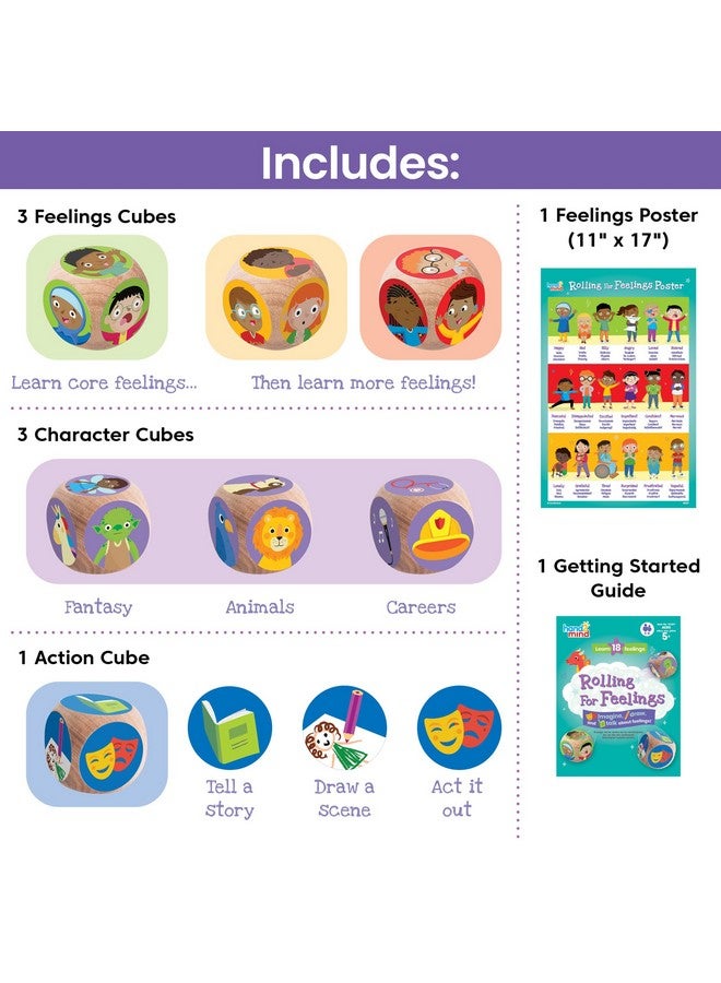 hand2mind hand2mind Rolling for Feelings Dice Game, Therapy Games, Play Therapy Toys, Social Emotional Learning, Emotional Regulation for Kids, Social Skills Activities for Kids, School Counselor Supplies  - Image 2