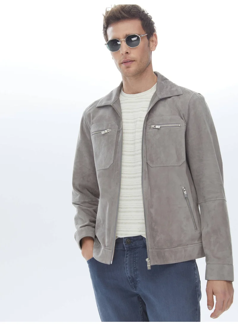 Kip Gray Leather Jacket