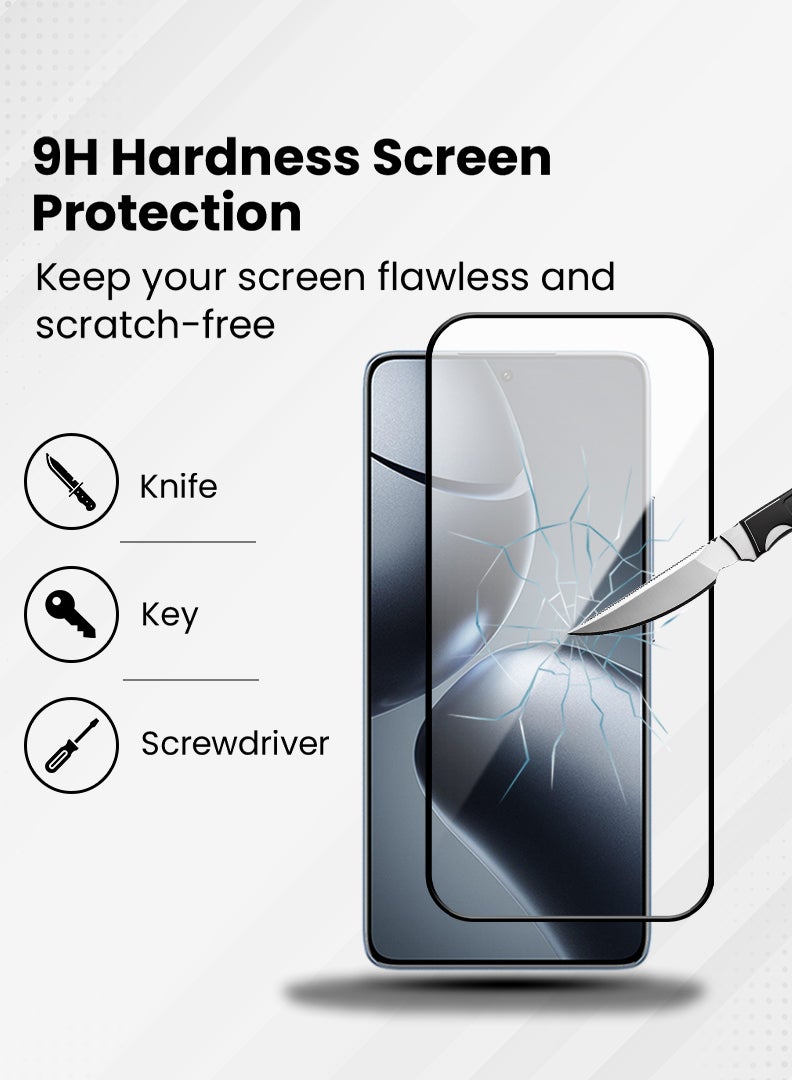 MUDISO Screen Protector For Xiaomi 14T 6.67 Inch 9H Hardness Tempered Glass Film, Bubble Free Easy Installation, Full Coverage, Anti Scratch And Touch Sensitive - Image 3