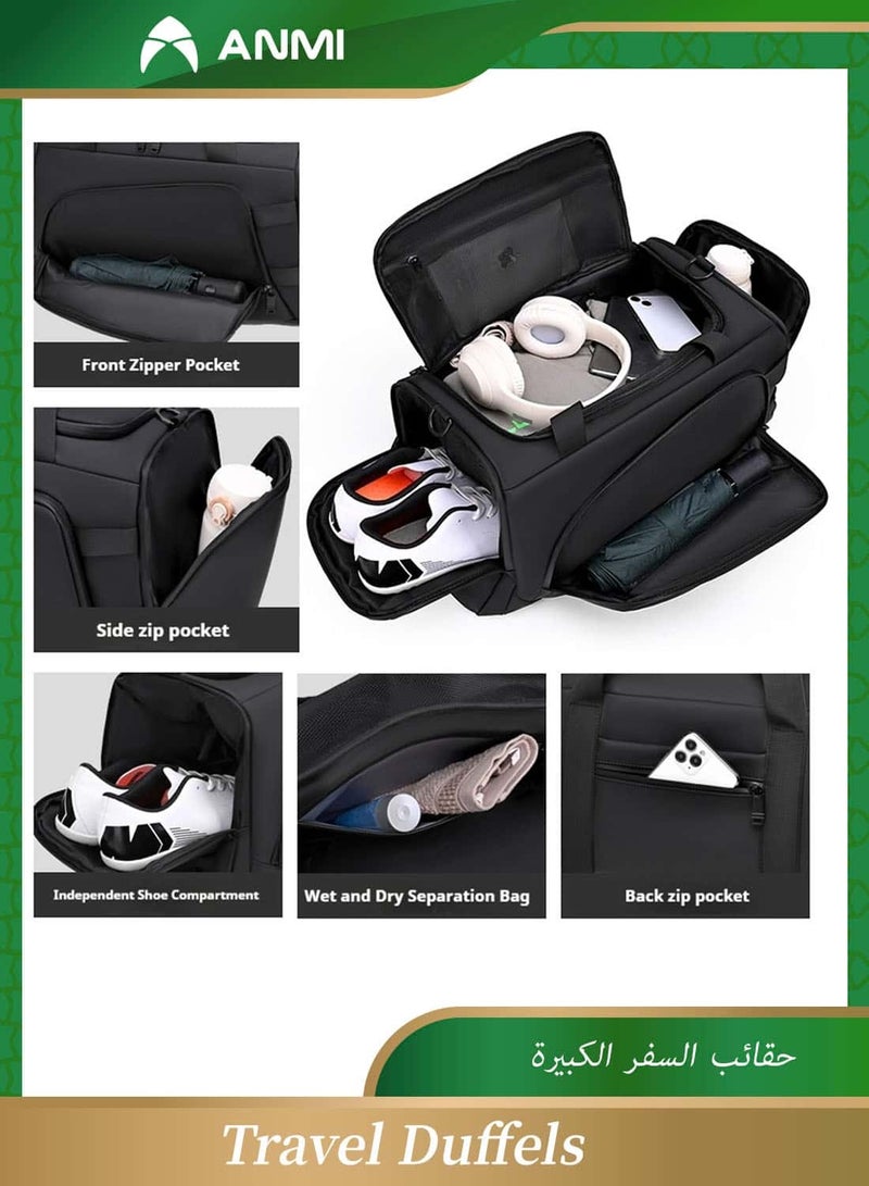 Anmi Travel Duffle,  Backpack Gym Bag with Dry Wet Pocket & Shoes Compartment for Men Women Travel Weekender Overnight - Image 2