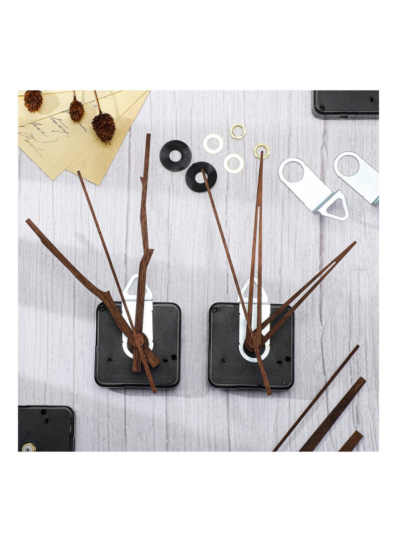 4 PCS Quartz Clock Movement Mechanism with 4 Walnut Wood Clock Hands, Ideal for DIY Clock Repair and Replacement Parts (Fits 12 Inch Clock, 13 mm)  - Image 4