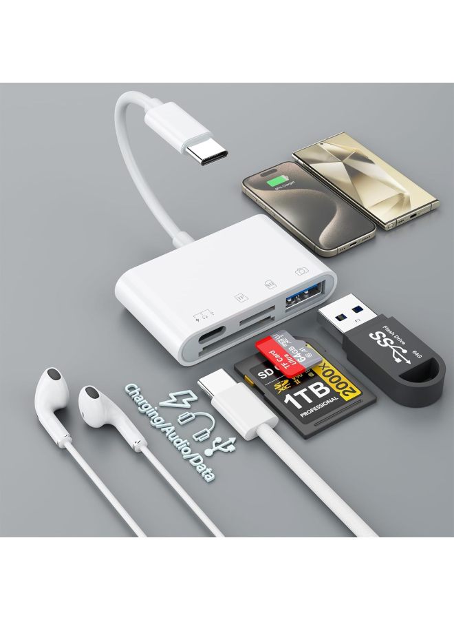 Akino Docking Station Type-c Five-in-one Hub Multi-function Usb Splitter 3.0usbhub Hub Headset 3.5mm - Image 1