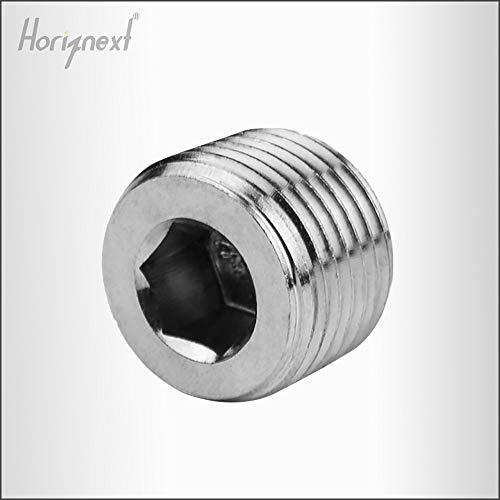 horiznext npt 1/4 stainless steel 304 male thread internal hex countersunk pipe plug fitting, adapt tube socket connect water valve boat cap (4 pcs) - Image 3