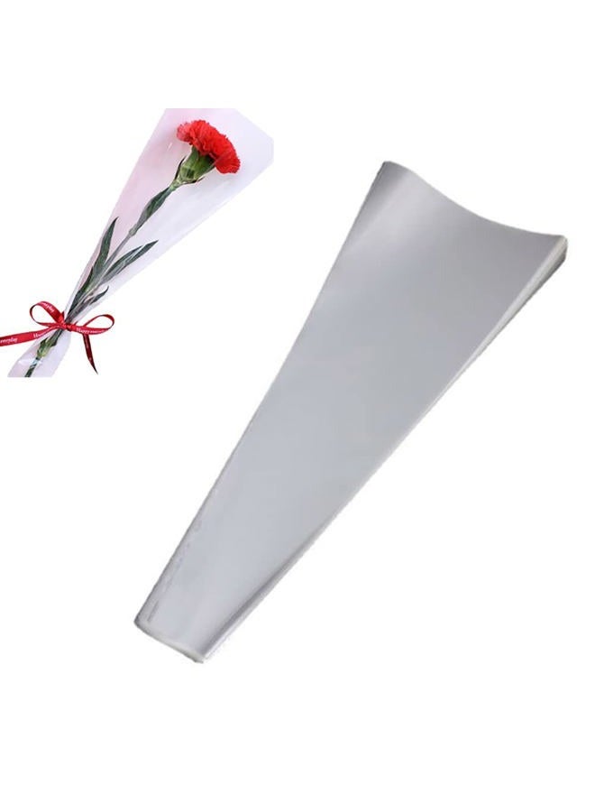 Corkwaw 100 Pcs flower packaging transparent bag,flowers bouquet sleeve transparent cellophane Suitable for flower shop, shopping mall flower packaging (15X8) - Image 1