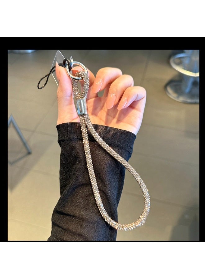 NIBEMINENT Beaded Phone Lanyard, Anti Lost Removable Wrist Strap, Rope Chain With Rhinestones Bracelet Pendant, Phone Keychain Lanyard,Golden - Image 1