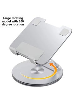 360 ° Rotatable Learning Machine Large Tablet Special Support Frame Aluminum Metal Foldableable Desktop IPad Stand-Color:S9 (large Rotating Model)-Applicable Size:10inch