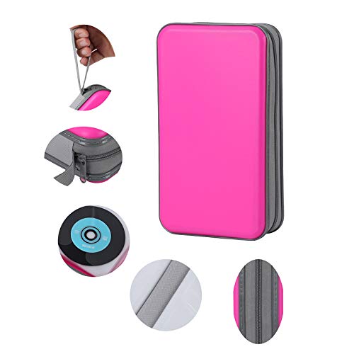 UENTIP CD Case Holder,UENTIP 96 Capacity DVD Case Hard Plastic Case Holder CD Organizer Wallet Protective DVD Storage (96, Pink) - Image 3