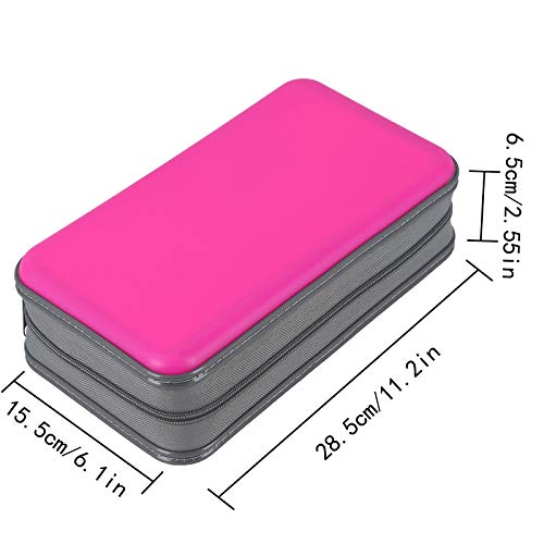 UENTIP CD Case Holder,UENTIP 96 Capacity DVD Case Hard Plastic Case Holder CD Organizer Wallet Protective DVD Storage (96, Pink) - Image 4