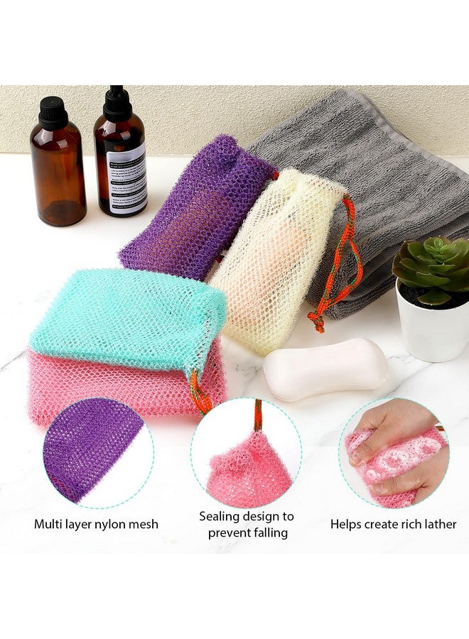 Sliverdew 4 Pack Soap Savers For Bar Soap Exfoliating Net Mesh For Shower Holder Mesh Foaming Bag For Bath And Shower(4 Colors 5.5 X 3.5 In) - Image 3