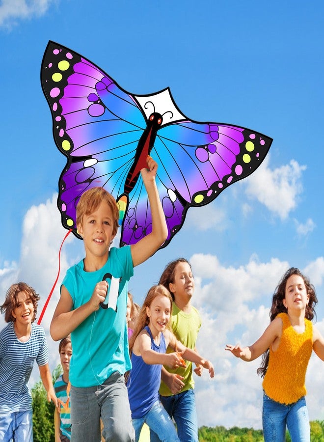 Crogift Kite, Butterfly Kites for Kids Ages 4-8 8-12 & Adults, Extremely Easy to Fly for Beginner, Kite with 328ft Line Handle, for Outdoor Activities & Family Trip Easter Gifts (Purple) - Image 2