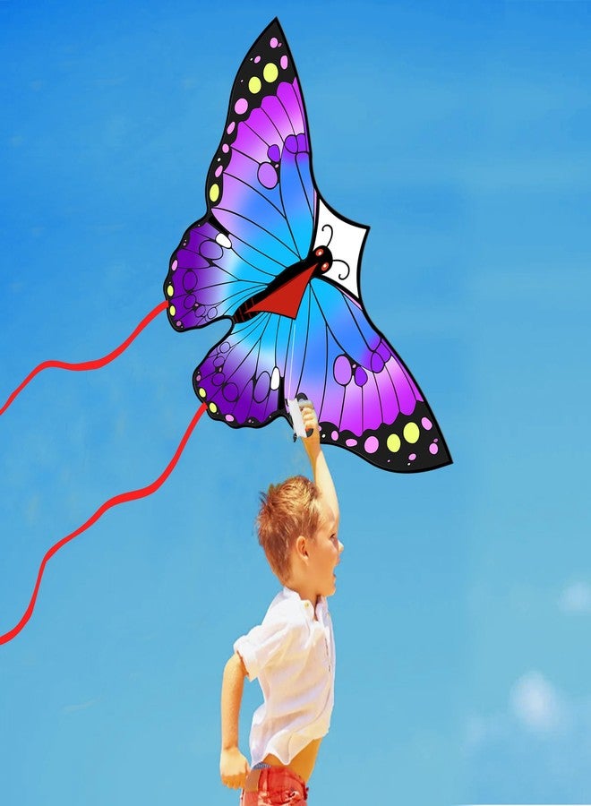 Crogift Kite, Butterfly Kites for Kids Ages 4-8 8-12 & Adults, Extremely Easy to Fly for Beginner, Kite with 328ft Line Handle, for Outdoor Activities & Family Trip Easter Gifts (Purple) - Image 5