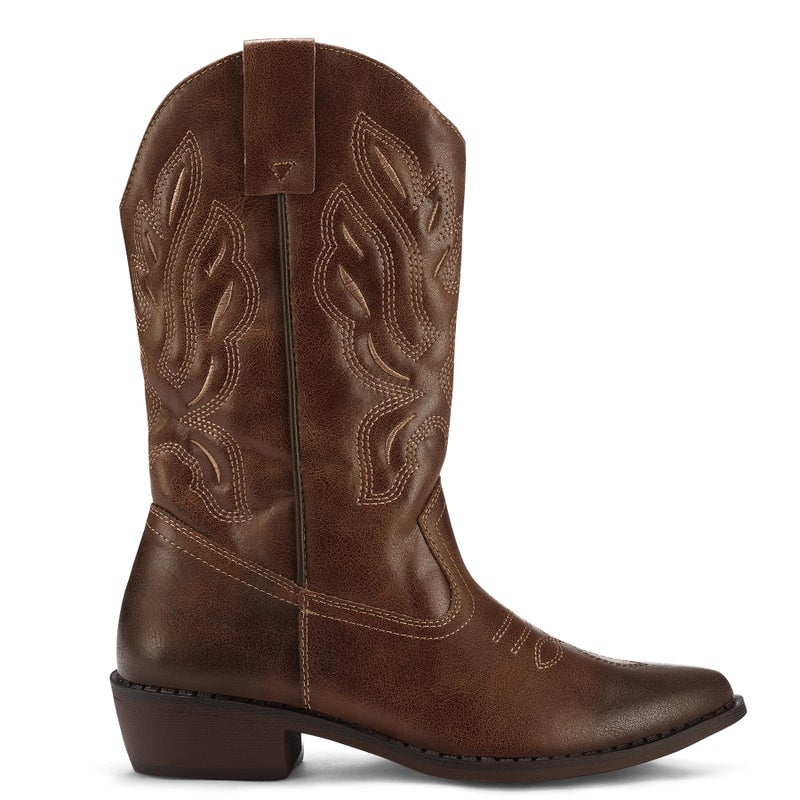 mysoft Women's Western Cowboy Boots Embroidered Mid-Calf Pointed Toe Cowgirl Boot - Image 3