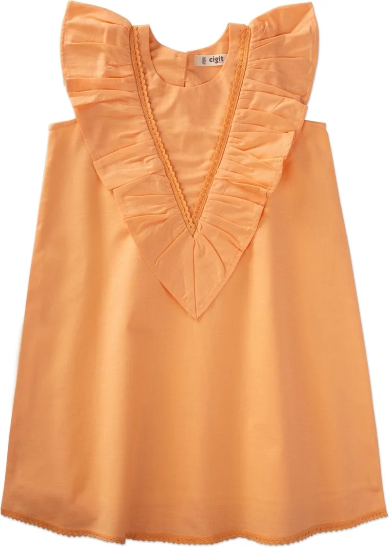 Cigit Hem and Back Lace Dress Melon