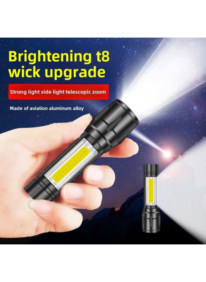Flashlight Rechargeable USB Outdoor Super Bright Long-range Home Emergency Light Soldier Mini Student A Wholesale-Product Specifications:Rechargeable Model [high Configuration 96000 Large Capacity] Special Forces-96% User Collection Priority Delivery + Warranty + Original Cable  - Image 3