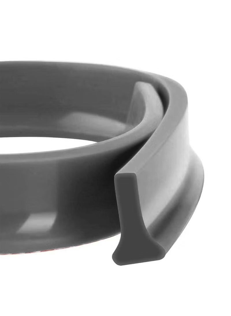 Generic Collapsible Threshold Water Dam,Self-Adhesive Shower Barrier Bathroom And Kitchen Stopper,Home Retention System,Waterproof Flow Block Seal Strip,Gray 1M  - Image 1