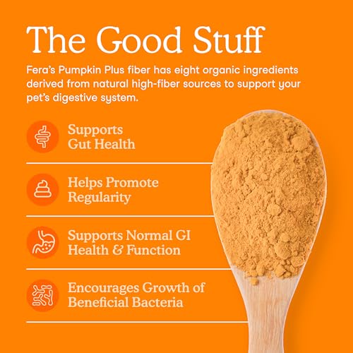 Fera Pets Cat & Dog Pumpkin Plus - Fiber Supplement - USDA Organic - Supports Gut & Digestive Health - Promotes Regularity - 7 Sources of Fiber - 90 Scoops - Image 3