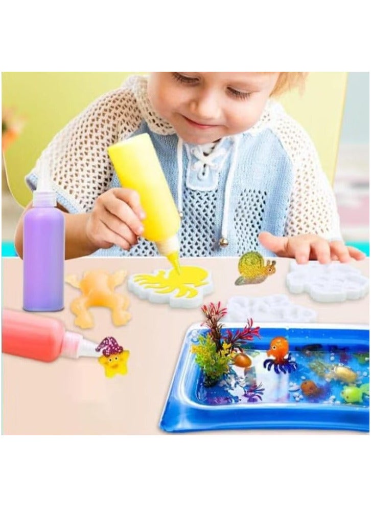 1st Choices New Magic Water Toys Set 3D Magic Water Toys 4 Colors 4 Shapes Plastic Bottle DIY Marine Life Saliva Gel - Image 2