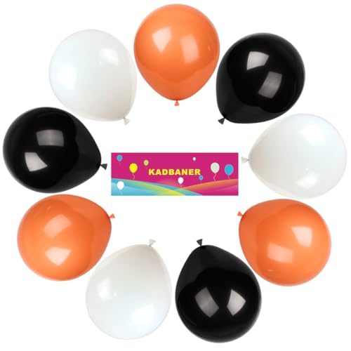 KADBANER Black White Orange Balloons100 Pack 12 Inch Latex Balloonsfor Wedding Birthday Party Baby Shower Christmas Party Decorations - Image 5