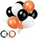 KADBANER Black White Orange Balloons100 Pack 12 Inch Latex Balloonsfor Wedding Birthday Party Baby Shower Christmas Party Decorations - Image 2