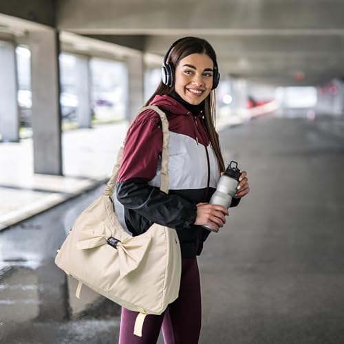 WOLT Gym Bag For Women, Beige Yoga Mat Bag with Shoes Compartment, Wet Pocket and Water Bottle Pocket - Image 3