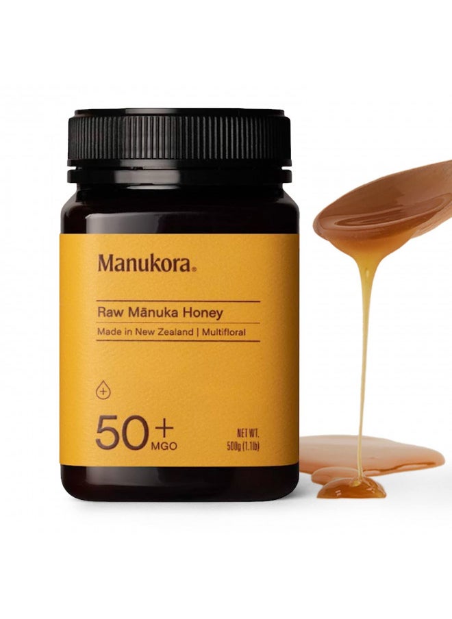 Manukora Manukora Raw Manuka Honey, MGO 50+, New Zealand Honey, Non-GMO, Traceable from Hive to Hand, Daily Wellness Support - 500g (1.1 Lb)  - Image 1