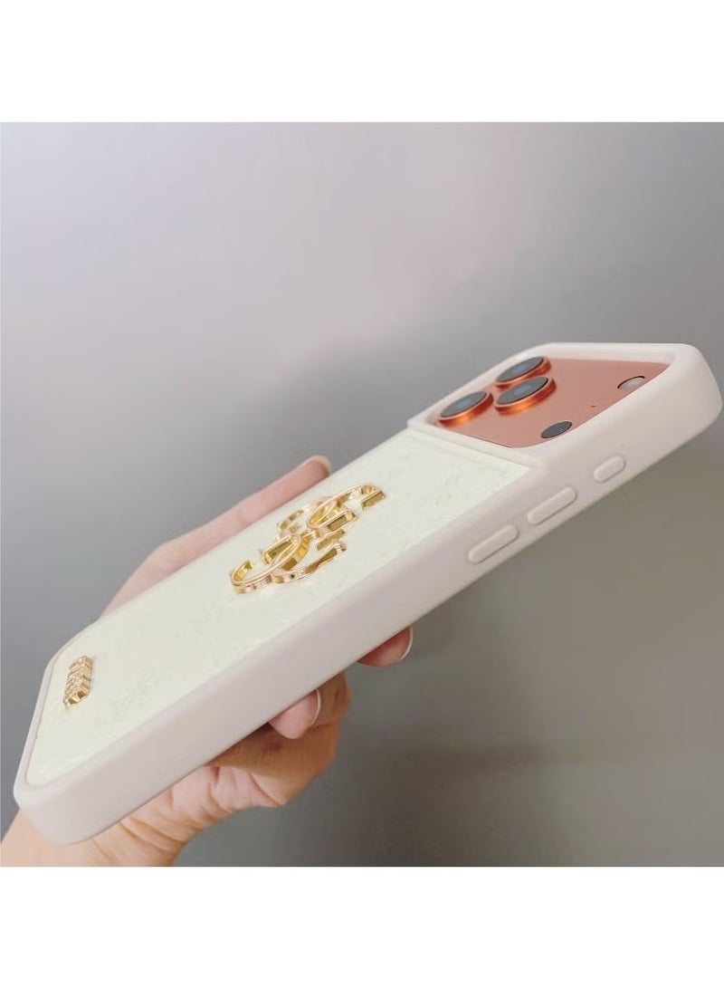 GUESS IPhone cover, with a logo and a leather design approved by the global brand Guess Guess quilted leather phone case Various models-White - Image 5