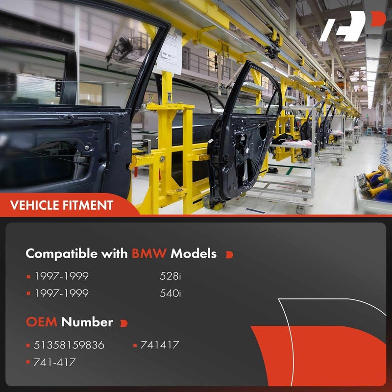 A-Premium Power Window Regulator with Motor for BMW E39 528i 540i 1997-1998 Rear Right Passenger Side - Image 3