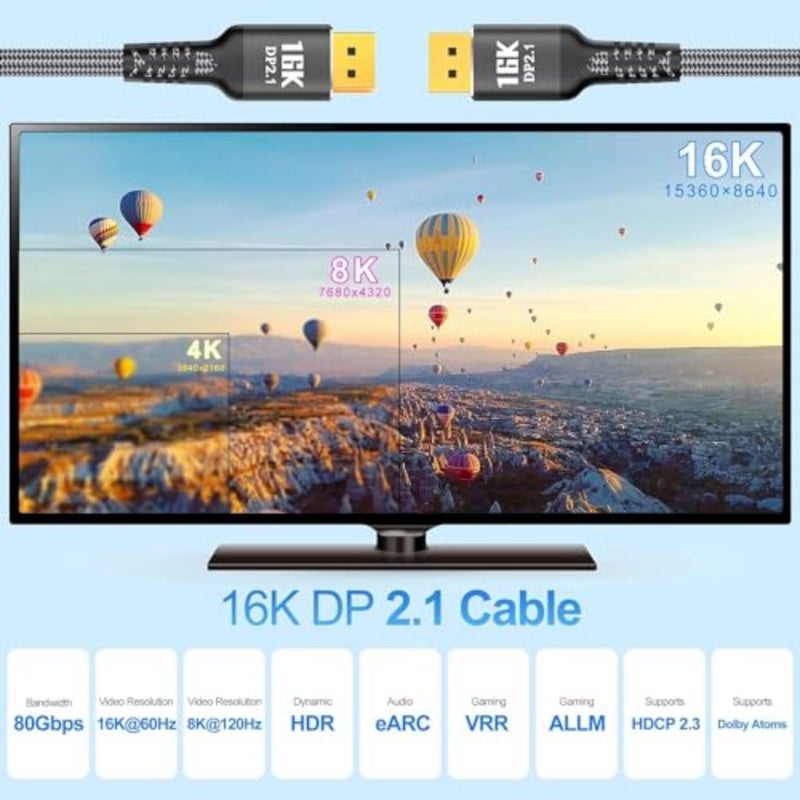 Half Lovely 3.05m cable display port type compatible with gaming monitor - Image 2