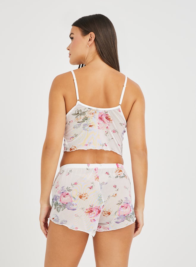 Styli Styli All-Over Floral Print Mesh Cami and Shorts Set  - Image 5