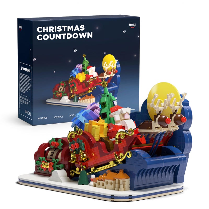 Nifeliz Christmas Countdown Building Set for Adults and Family Christmas Decoration to Build Together Holiday Collectible Gift for Home Dcor and Office Dcor 1022PCS NF10295 - Image 3