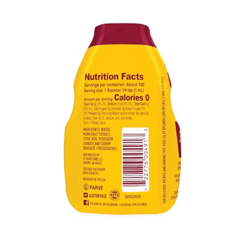 SPLENDA Monk Fruit Liquid Zero Calorie Sweetener Drops, 3.38 Fl Oz Bottle (Pack of 2) - Image 3