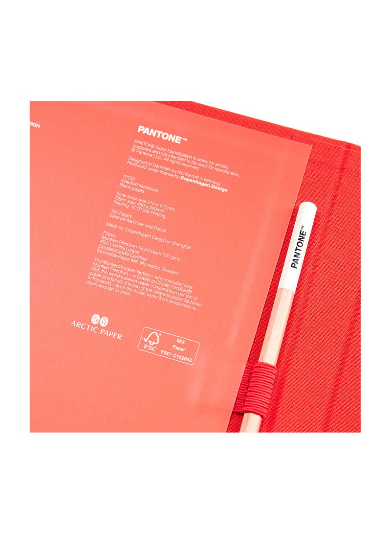 Pantone Creative Unlined Notebook with Pencil – Ideal for Ideas & Doodles – Orange - Image 2