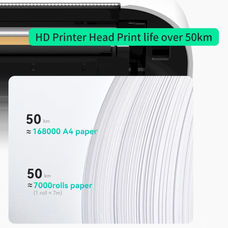 A4 Thermal Printer 210mm Portable Wireless Photo Printer - All-in-One Mobile Printer with Rechargeable Battery for Study Office Travel - Image 3