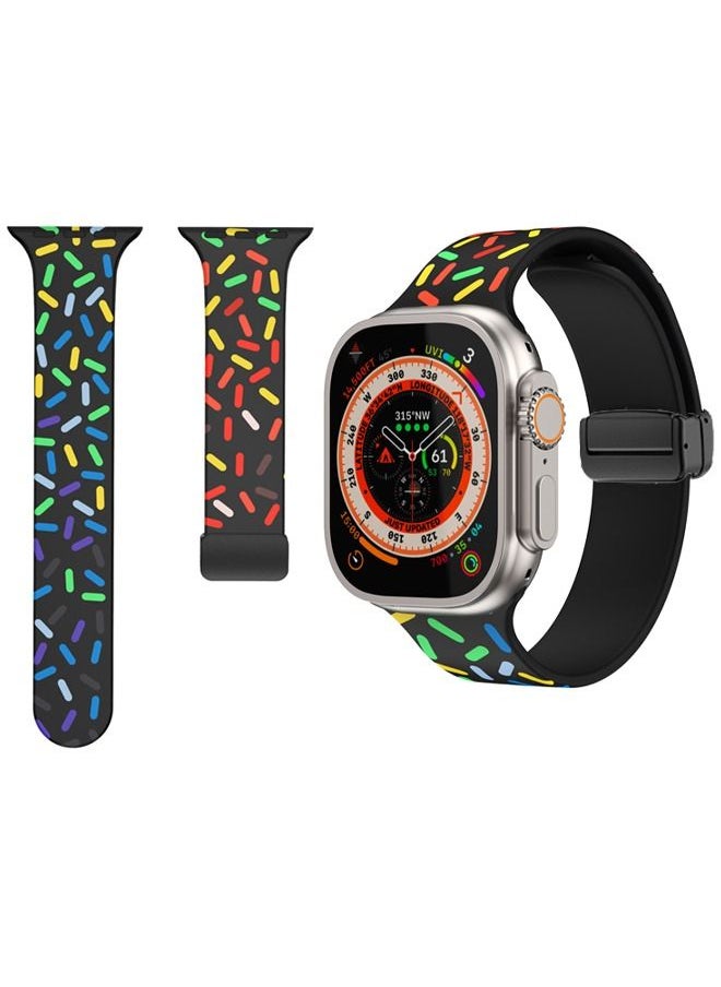 Generic - 2 Pack Sport Bands Compatible with Apple Watch Band Soft Silicone Waterproof Strap Wristbands Compatible with iWatch Apple Watch Series 1/2/3/4/5/6/7/8/9/SE/Ulta/Ulta2(42/44/45/49mm) - Image 1