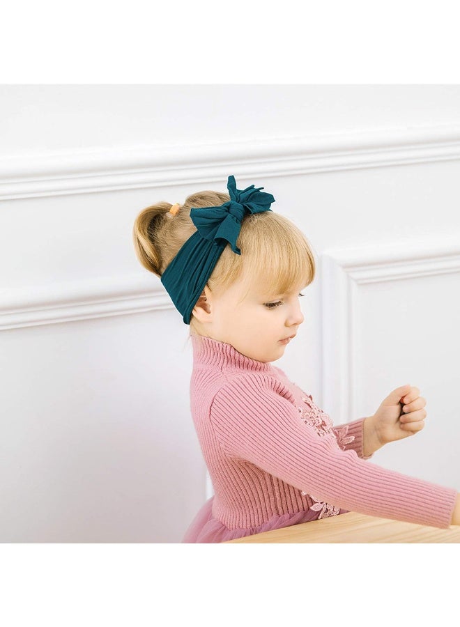 DRESHOW BQUBO 5 Pack Baby Headbands for Girls Newborn Baby Nylon Headbands with Bows Hair Accessories - Image 5
