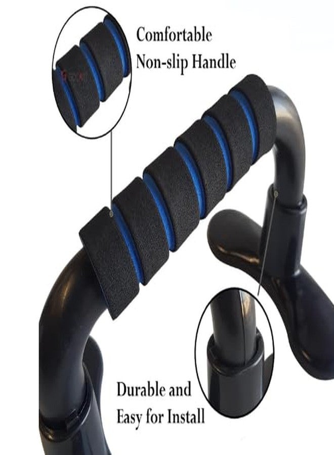 CRAZX plastic workout push-up stand handles set with non-slip bars, comfort foam grips and gloves for men and women (black) - Image 3