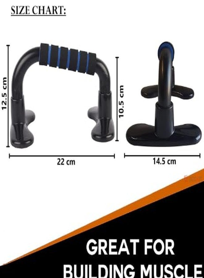CRAZX plastic workout push-up stand handles set with non-slip bars, comfort foam grips and gloves for men and women (black) - Image 2