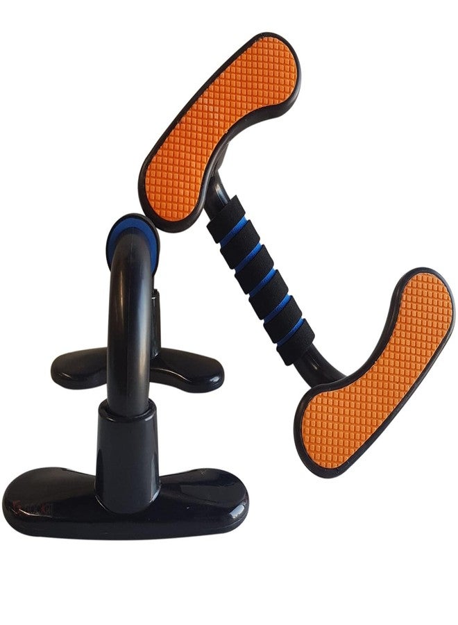 CRAZX plastic workout push-up stand handles set with non-slip bars, comfort foam grips and gloves for men and women (black) - Image 1