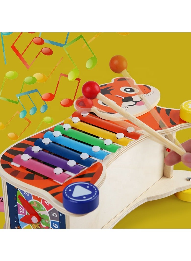 Toyland Multifunction Hammering Pounding Toy Montessori Toys Magnetic Fishing Game Worm Catching Clock Xylophone Early Development Activity Learning Toddler Toys - Image 2